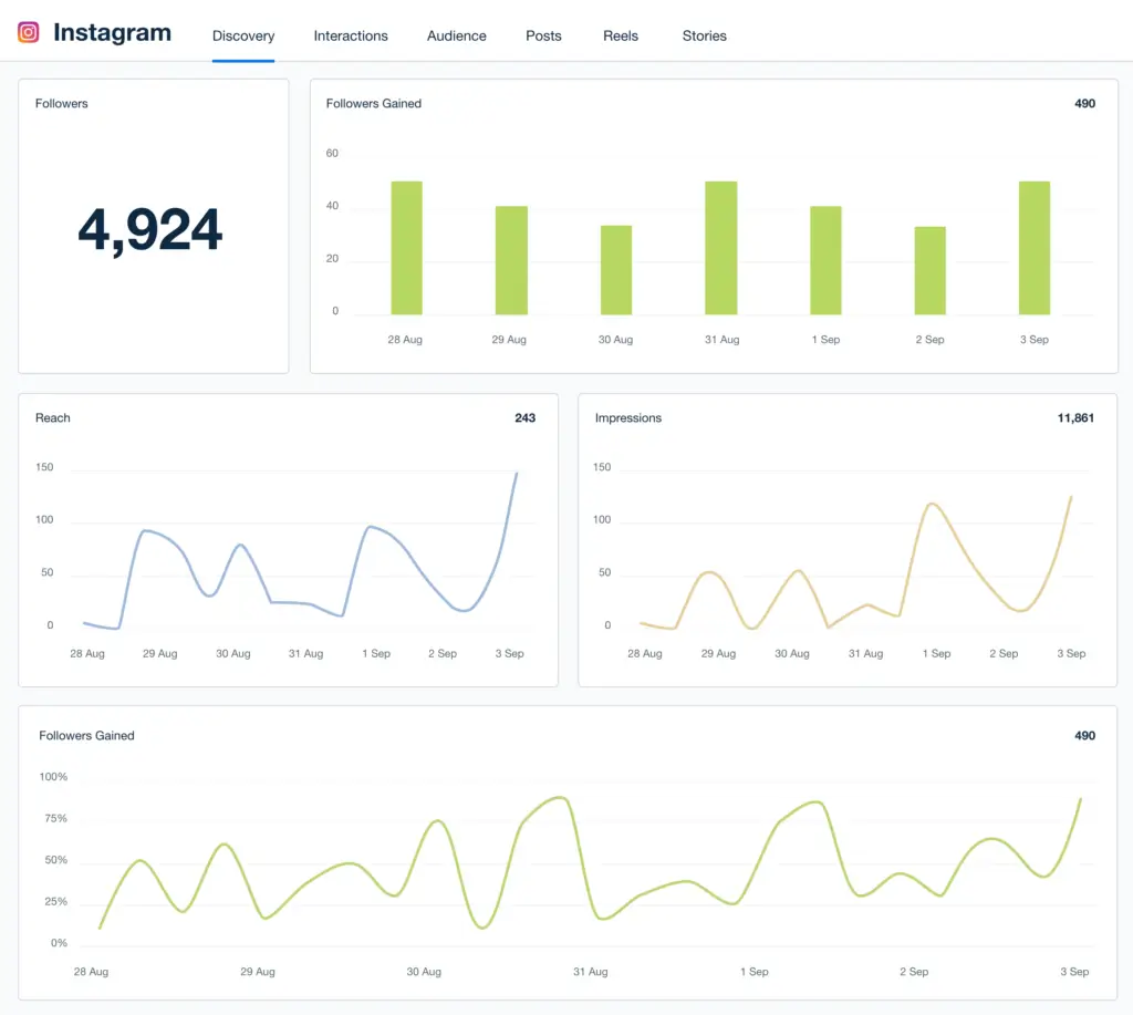 instagram dashboard template example